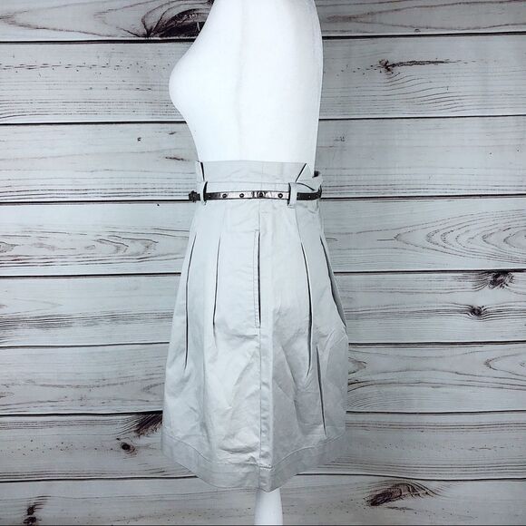 Zara Neutral Pleated Belted Safari Utility Skirt XS - Picture 5 of 8